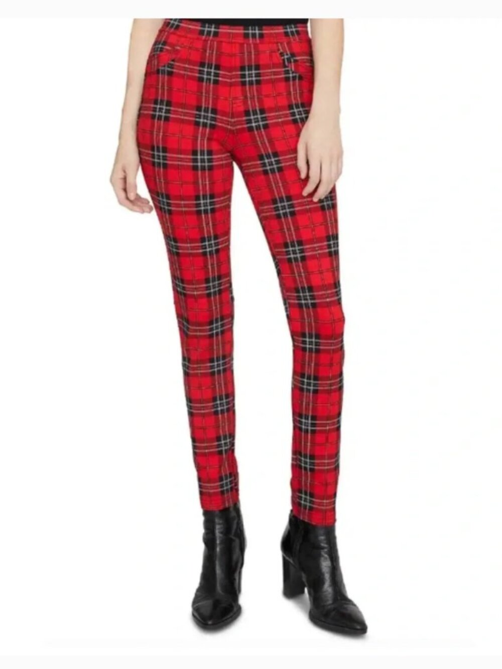 NEW Sanctuary Red Black Plaid Stretch Legging Pants Tartan NWT Small S Anthro